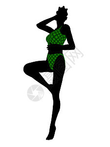 非裔美国女性泳衣银光环海洋舞蹈体操海滩泳装插图演员排球舞蹈家芭蕾舞图片
