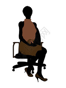 非裔美洲女性办事处说明Silhouette控制决策导演生意人管理人员首席总局女士贵宾艺术图片