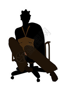 非裔美洲女性办事处说明Silhouette办公室老板插图首席指挥管理人员女士生意人管理行政人员图片