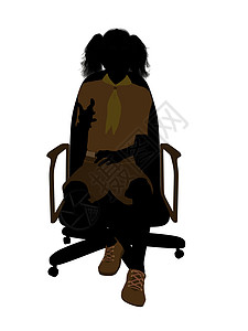 女孩童子军坐在主席席上说明Silhouette徽章剪影女性女童插图椅子子军补丁功绩图片