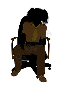 女孩童子军坐在一名主席的椅子上插图女性徽章女童子军功绩剪影补丁图片