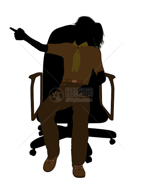 女孩童子军坐在一名主席的椅子上徽章女性子军剪影女童插图功绩补丁图片