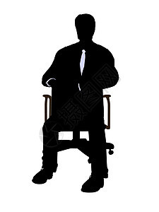 男性在A轮椅上坐着穿着商业诉讼的男主席Silhouette一氧化碳椅子控制贵宾套装生意办公室管理人员导演剪影图片