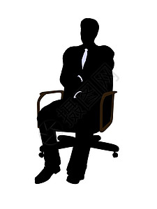 男性在A轮椅上坐着穿着商业诉讼的男主席Silhouette管理人员领导者导演指挥贵宾套装剪影一氧化碳艺术椅子图片