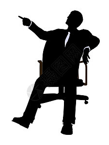 男性在A轮椅上坐着穿着商业诉讼的男主席Silhouette企业家领导者首席插图职业行政经理艺术控制导演图片