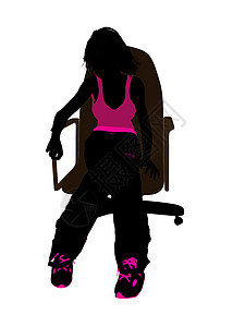 坐在轮椅上的女性滑板驾驶员女士剪影运动女孩插图椅子图片