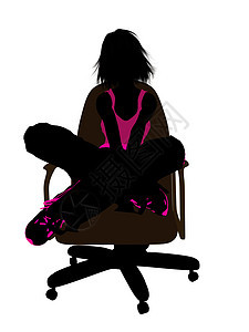 坐在轮椅上的女性滑板驾驶员剪影插图女孩运动女士椅子图片