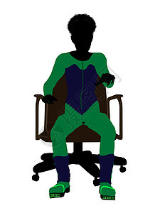 非洲裔美国男青少年滑雪坐在主席座椅上Silhouette剪影滑雪者插图蓝色男性滑雪板男生椅子图片