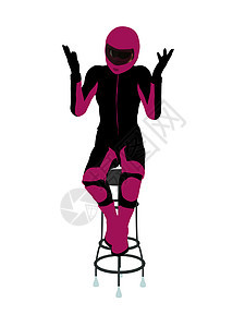 坐在酒吧工具上的女性摩托车骑手 轮椅自行车剪影插图耐力赛女士菜刀越野车椅子图片