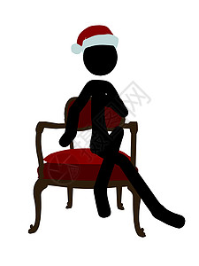 圣诞棍棒手 I 说明 Silhouette具象阴影插图白色火柴人剪影黑色相似度图片