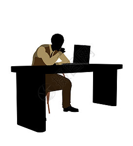 非裔美洲男性商业公司模拟周刊指挥官经理生意职业插图控制行政人员剪影指挥企业家图片