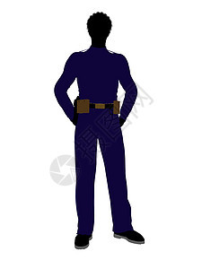 非裔美洲男警官艺术男人城市部门徽章法律剪影巡逻员男性警察图片