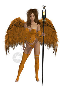 橙色双翼天使与布蓝特毛发图片