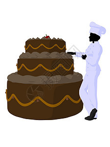 非裔美裔主厨艺术说明 Silhouette面包师香椿烘烤糕点剪影师傅插图艺术品卡通片擀面杖图片