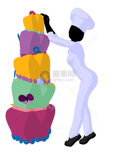 女主编艺术说明Silhouette卡通片烘烤师傅插图糕点厨师烹饪面包师香椿面包图片