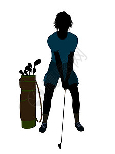 女性高尔夫高尔夫玩家高尔夫球女士高尔夫球袋插图剪影九孔图片