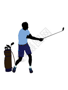 男性高尔夫高尔夫玩家 I 说明 Silhouette男人插图剪影九孔高尔夫球袋高尔夫球图片