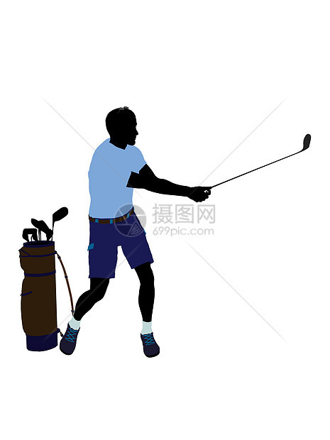 男性高尔夫高尔夫玩家 I 说明 Silhouette男人插图剪影九孔高尔夫球袋高尔夫球图片
