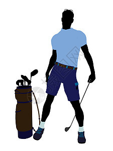 男性高尔夫高尔夫玩家 I 说明 Silhouette九孔剪影高尔夫球插图高尔夫球袋男人图片