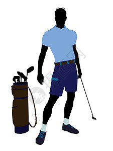 男性高尔夫高尔夫玩家 I 说明 Silhouette九孔插图剪影高尔夫球袋高尔夫球男人图片