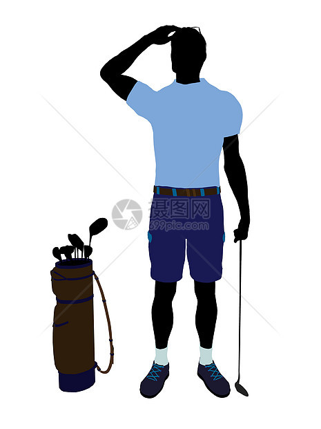 男性高尔夫高尔夫玩家 I 说明 Silhouette剪影插图九孔高尔夫球袋男人高尔夫球图片