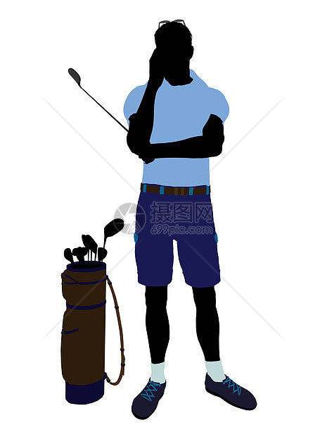 男性高尔夫高尔夫玩家 I 说明 Silhouette九孔男人插图高尔夫球袋高尔夫球剪影图片