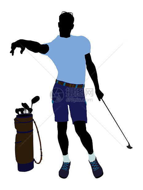 男性高尔夫高尔夫玩家 I 说明 Silhouette高尔夫球插图剪影九孔男人高尔夫球袋图片