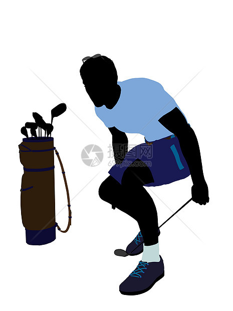 男性高尔夫高尔夫玩家 I 说明 Silhouette插图男人九孔高尔夫球袋高尔夫球剪影图片