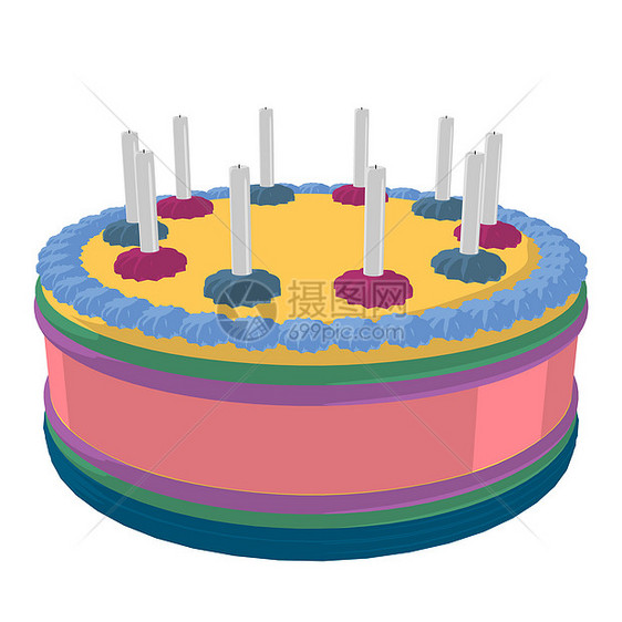 生日蛋糕插图卡通片剪贴香椿蜡烛庆典图片