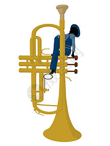 非裔美国爵士爵士音乐家 Iducation音乐女性剪影喇叭蓝调插图乐器香椿卡通片女士图片