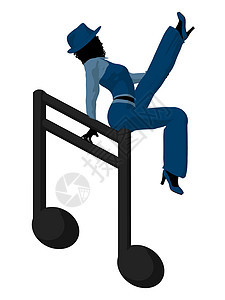 非裔美国爵士爵士音乐家 Iducation乐器插图卡通片香椿笔记女士女性音乐剪影蓝调图片