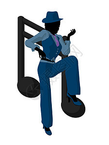 非裔美国爵士爵士音乐家 Iducation乐器剪影音乐蓝调卡通片香椿笔记女士女性插图图片