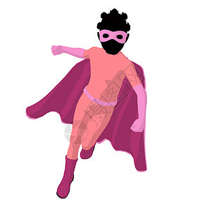 非裔美国超级英雄女孩说明Silhouette漫画剪影英雄恶棍插图青少年女性主角超能力对手图片