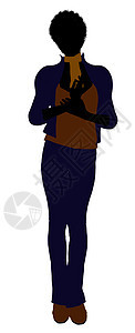 非裔美洲妇女办事处说明Silhouette插图指挥官企业家行政人员导演女性行政办公室指挥女士图片