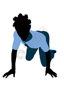 非裔美国女童子军说明Silhouette补丁剪影徽章功绩女性插图图片