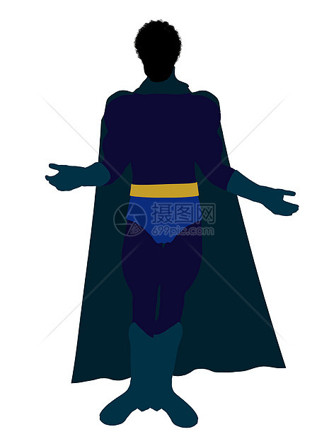 非裔美国超级英雄 I说明 Silhouette漫画恶棍男性连环剪影男生超能力男人对手插图图片