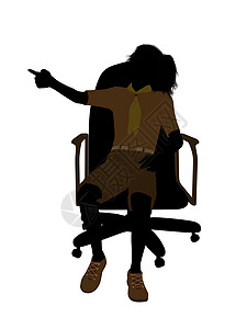 女孩童子军坐在主席席上说明Silhouette女性插图椅子剪影徽章子军女童补丁功绩图片