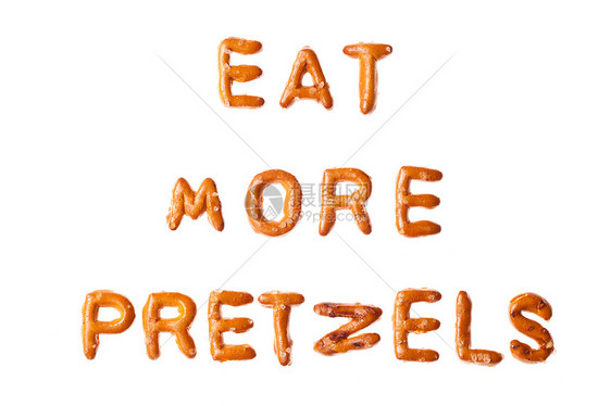 以字母拼字开头的单词 EAT 更多分离的 Pretzels图片