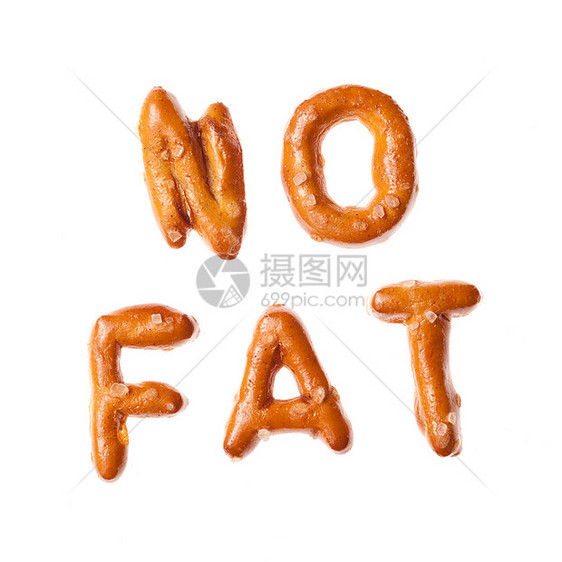 字母拼写 partzel 书面单词 No FAT 孤立图片