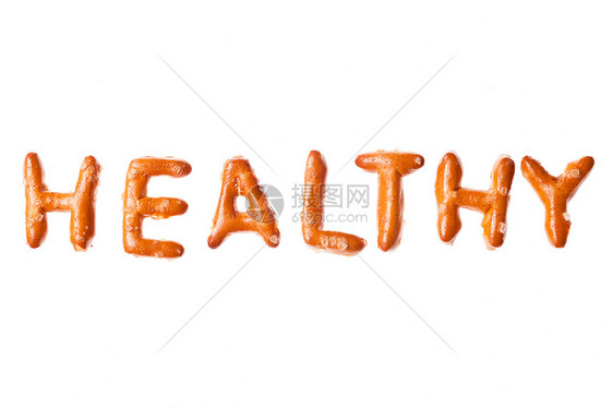 字母拼法pretzel 写上“健康”单词图片