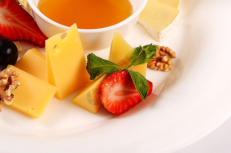 配蜂蜜的各类奶酪拼盘熟食甜点干酪盘子小吃奶制品早餐蜂蜜美食图片