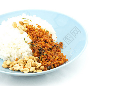 大米和炸豆腐花生 长得像咸鱼素食背景图片