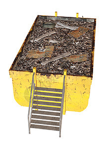 废物容器白色垃圾桶黄色材料工业金属垃圾回收图片