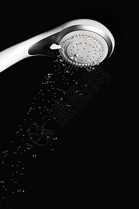 隔离的现代淋浴浴室卫生流动水滴工具沐浴洒水器黑色温泉家庭自来水图片