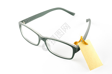 眼镜和成本标签账单工作光学咨询绿色灰色休息收据顾问金融图片