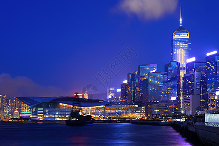 晚上在香港旅行天空地标日落工作游客建造市中心办公室景观图片