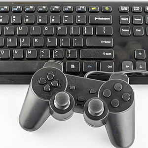 键盘计算机和游戏控制器手柄视频宏观休闲乐趣电脑软垫技术电气喜悦图片
