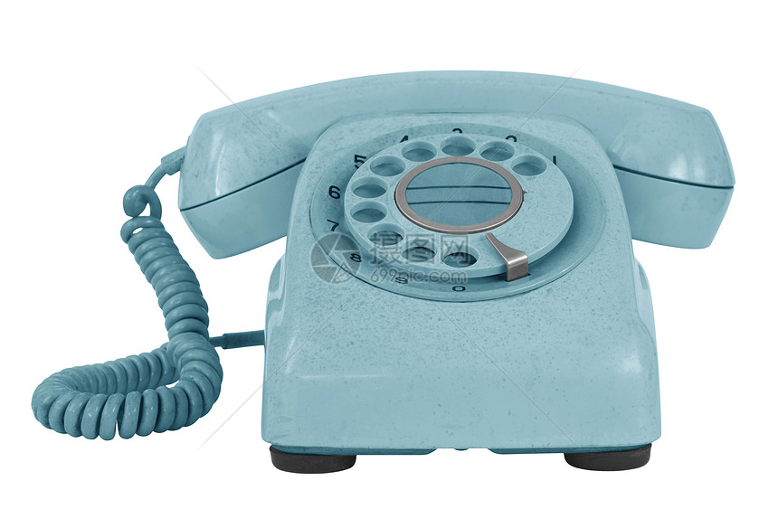 白色的旧电话拨号商业图片