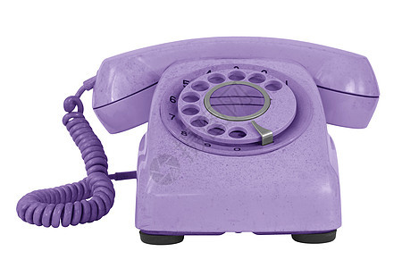 白色的旧电话紫色商业拨号图片