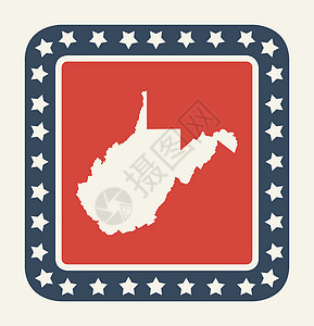 西弗吉尼亚州美国州按钮背景图片